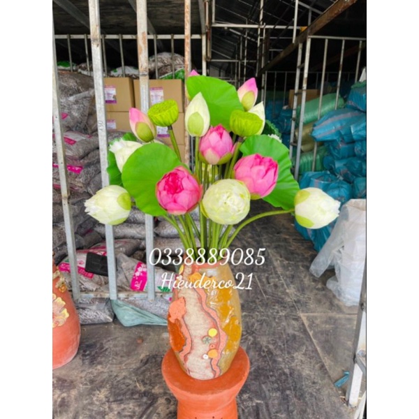 Hoa sen giả BÁCH DIỆP QUAN ÂM bông sen lụa đẹp cao cấp