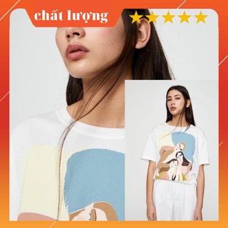 Áo thun Zara - Áo Zara nữ hàng xuất mẫu 3 cô gái