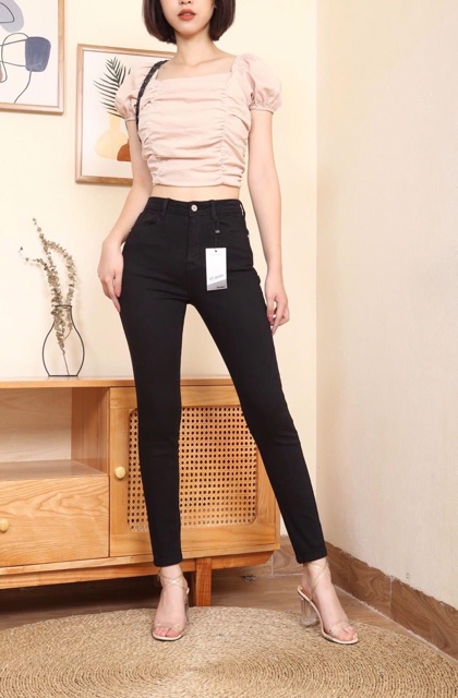Quần jean nữ vnxk xịn chuẩn tag mac ĐEN- TRẮNG dáng skinny chất co dãn dài 9 tấc | BigBuy360 - bigbuy360.vn