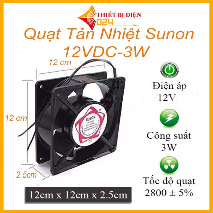 Quạt Tản Nhiệt Sunon 12VDC-3W 12x12x2.5 cm