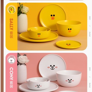 Bộ bát đĩa LINE FRIENDS ( có ảnh fb)