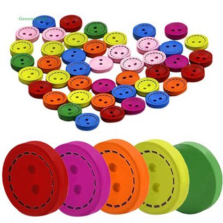 Bộ 100 cái nút gỗ 2 lỗ nhiều màu