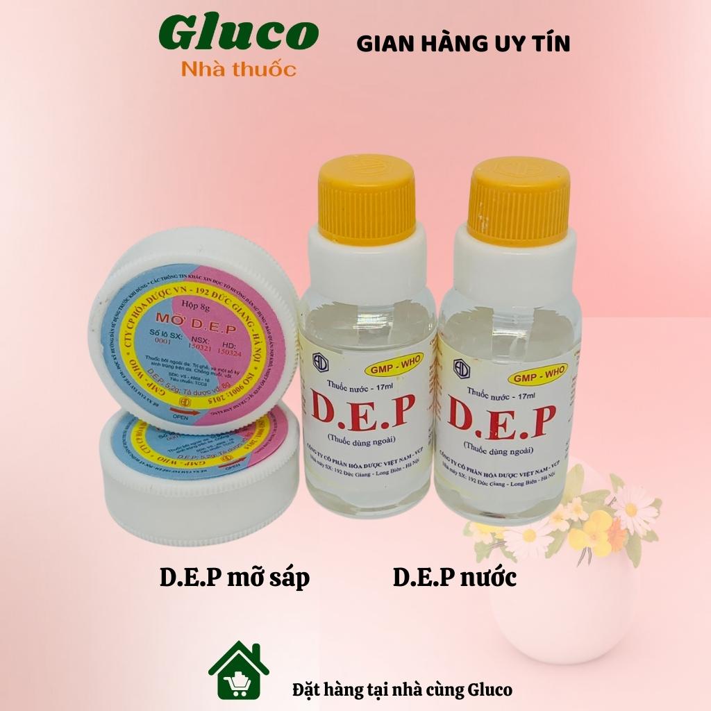 D.E.P ( DEP) NƯỚC 17ml, D.E.P MỠ 8g bôi ghẻ ngứa viêm da muỗi đốt, kem bôi da ngứa (phân loại) GLU2901