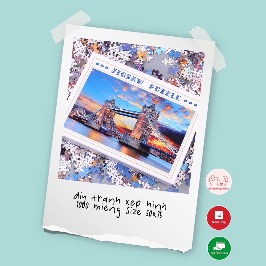 Tranh xếp hình 1000 mảnh ghép size 75x50cm được chọn mẫu