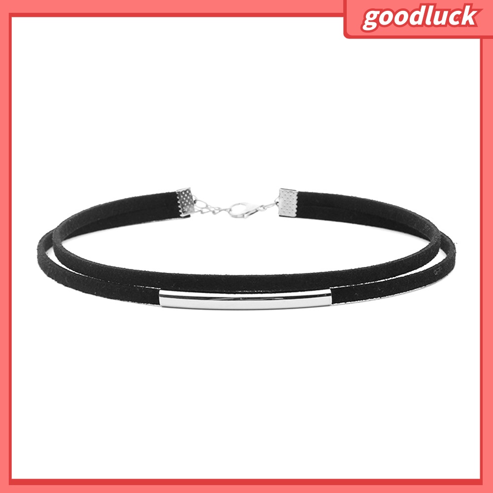 Vòng Cổ Choker Hai Lớp Phong Cách Gothic Cho Nữ