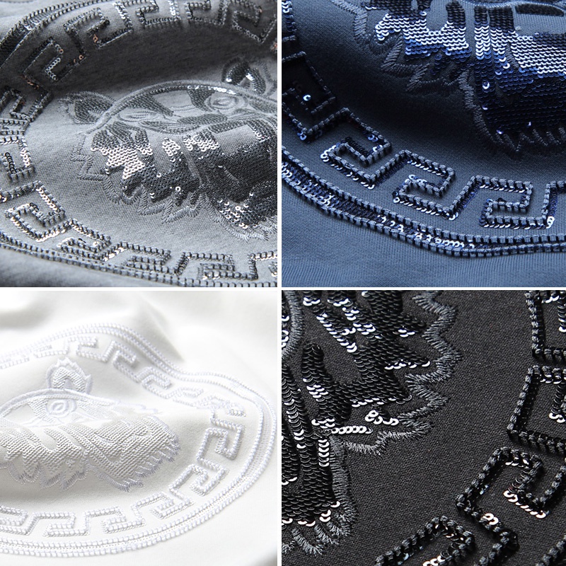 Áo Thun Nam Dài Tay Thêu Hình Đầu Hổ Phong Cách Châu Âu Cao Cấp