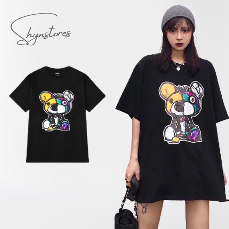 Áo thun tay lỡ Unisex Shynstores - áo phông nam nữ form rộng hoạt hình freeship