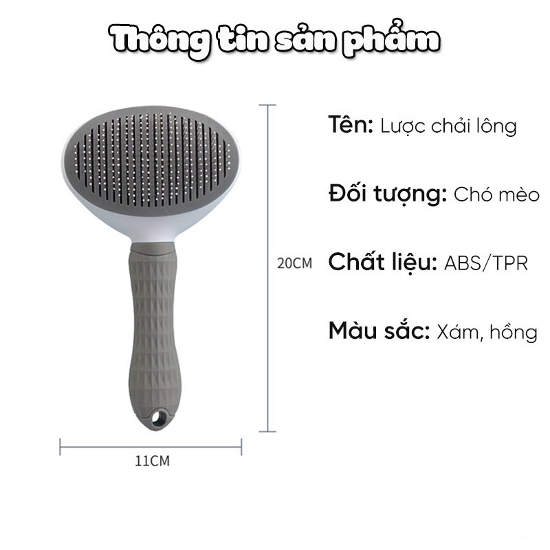 Lược chải lông chó mèo đầu bấm