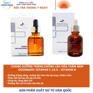 [HÀNG CÔNG TY] COMBO SERUM DƯỠNG TRẮNG,CHỐNG LÃO HÓA THÂM NÁM GOODNDOC VITAMIN C-16.5 - GOODNDOC  VITAMIN B