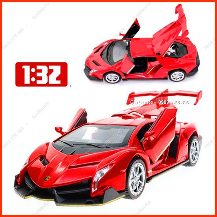 Xe Mô Hình Kim Loại Lambo Veneno Tỉ Lệ 1:32 - Xám Bạc - 9747.2