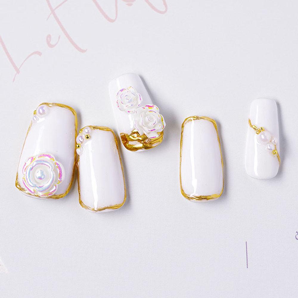 Phụ Kiện Trang Trí Móng Tay Hình Cánh Hoa Hồng 3D Bằng Acrylic