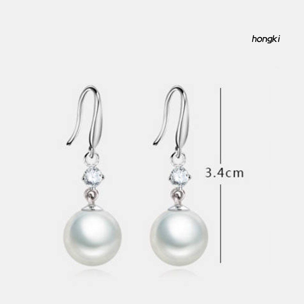 Đôi Bông Tai Dáng Dài Đính Ngọc Trai Nhân Tạo Thời Trang Cho Nữ