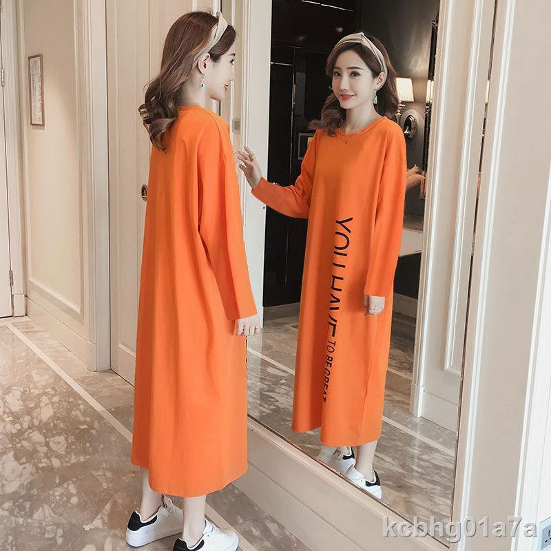 Mùa xuân và hè phiên bản mới của Hàn Quốc bộ quần áo ngủ nữ màu trơn đồ cỡ lớn cho người béo, dài tay, váy d