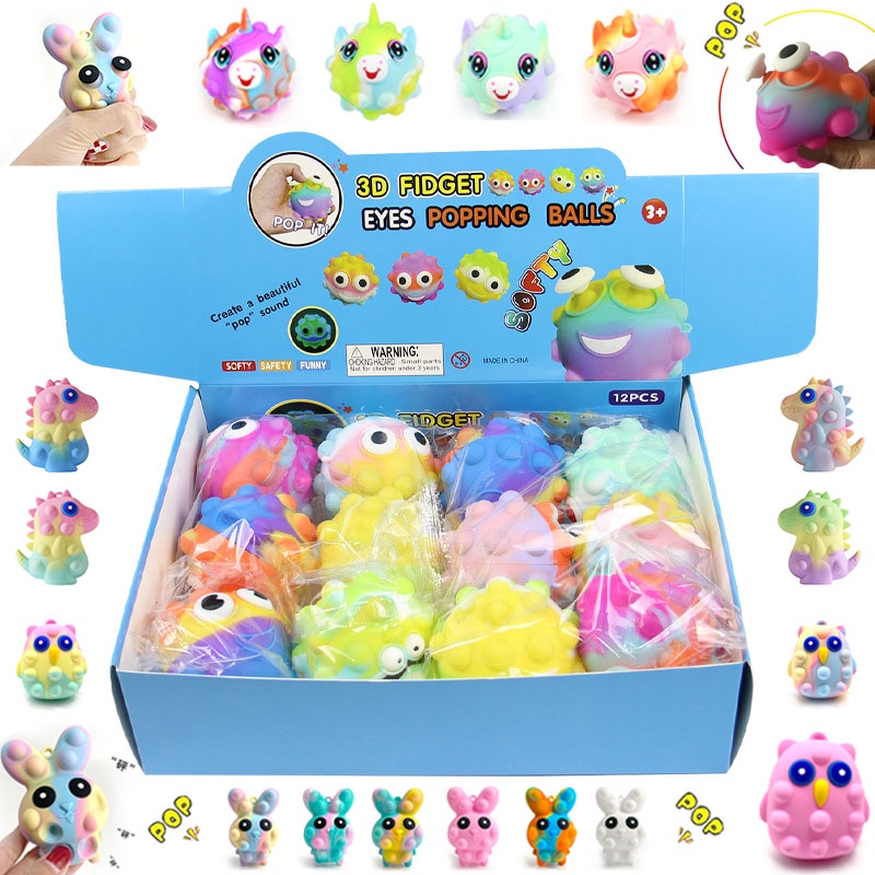 Đồ Chơi Pop it Bóng Bóp Mềm 3D Co Giãn Hình Đôi Mắt Dễ Thương Giải Tỏa Căng Thẳng Cho Cha Mẹ Và Bé