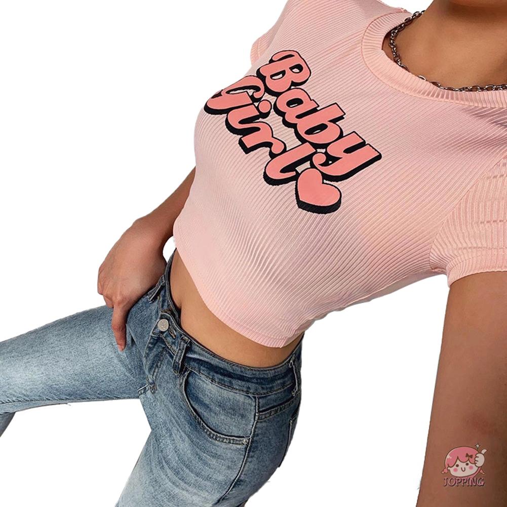 Áo Thun Nữ Ngắn Tay Phối Màu Gợi Cảm Jop | BigBuy360 - bigbuy360.vn
