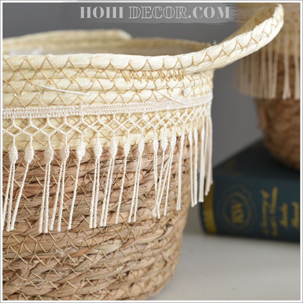 Giỏ Cói Đựng Đồ - Chậu Cói Trồng Cây Trang Trí Nhà Cửa Cao Cấp - Shop Hohi Decor