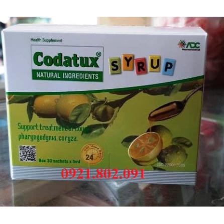 (hộp 30 gói) codatux syrup hỗ trợ ho,long đờm