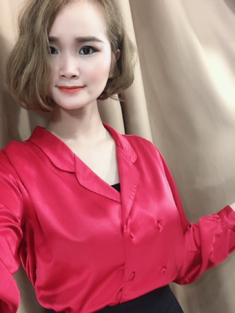 Áo sm lụa đỏ sz ML