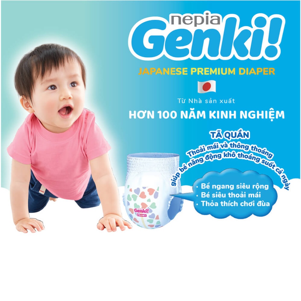 Tã/Bỉm quần Nhật Bản cao cấp Genki size L 44 miếng