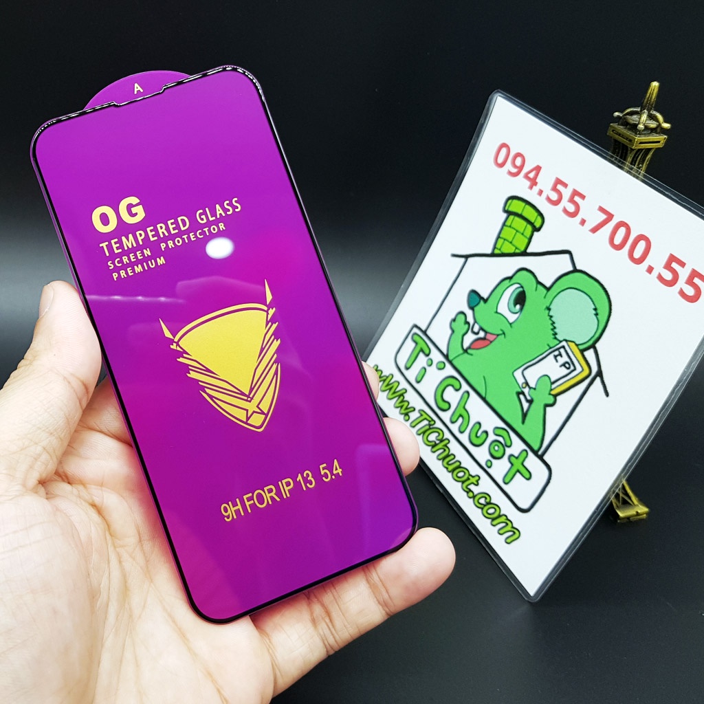 [Chính Hãng OG] Kính CL iPhone 13 Mini 5.4&quot; Cường Lực 2.5D Full Viền Cứng Chống Mẻ Cạnh