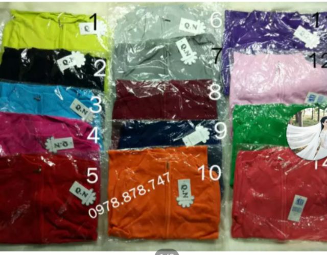 Áo khoác len nữ trơn tay dài 2 đầu dây kéo