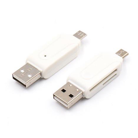 Đầu đọc thẻ nhớ tích hợp đầu USB OTG 2 trong 1 đa năng