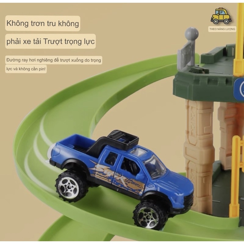 Đồ chơi ! Bãi đỗ xe 4 tầng và đường đua khủng long