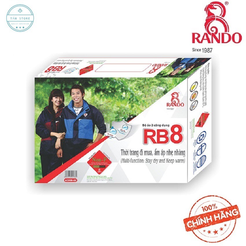 [ CAO CẤP] Rando bộ quần áo đi mưa 2 công dụng RB8-ASNM88 Thời trang đi mưa, ấm áp nhẹ nhàng