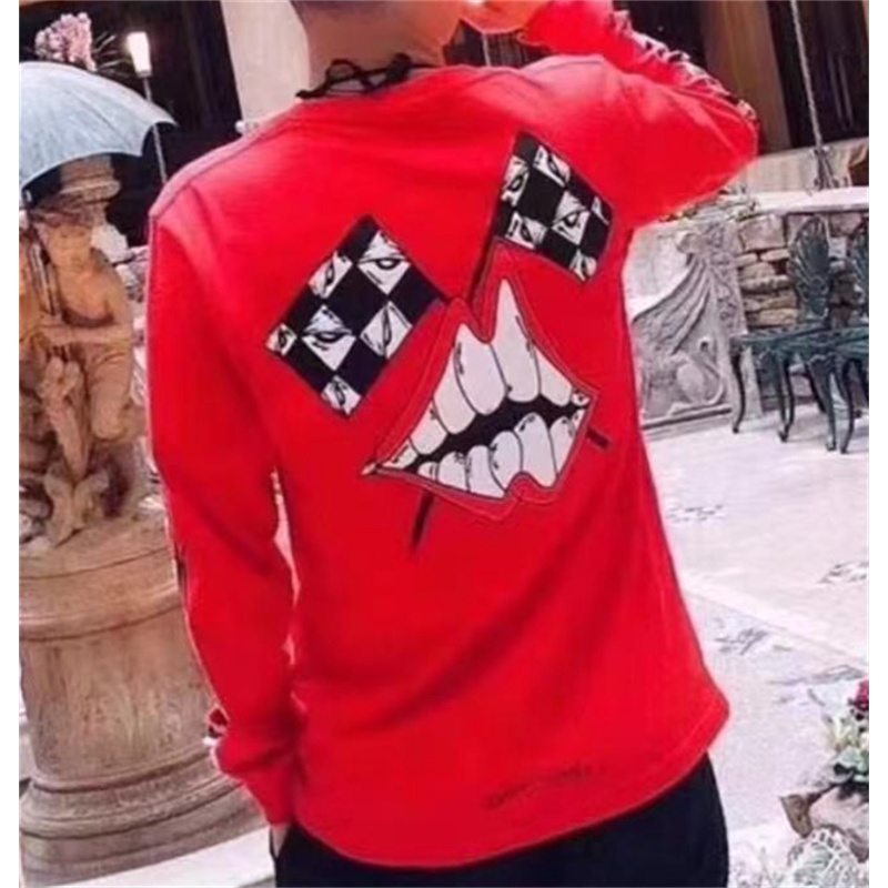 Áo Thun Cotton Tay Dài In Họa Tiết Hoạt Hình Phong Cách Thể Thao Thời Trang Unisex