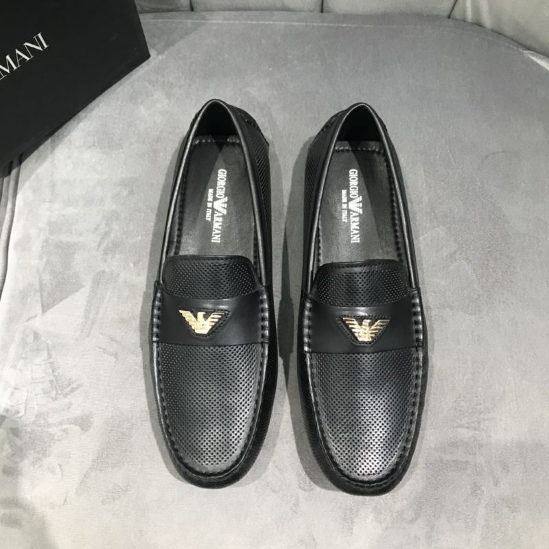 Giày lười nam da thật mũi vuông ARMANI
