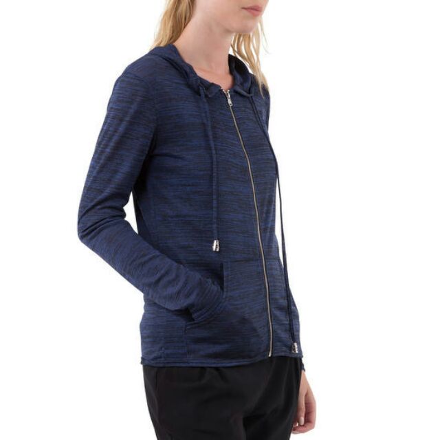 Áo khoác nữ nhẹ Sweat zippé capuche BLEU màu xanh navy