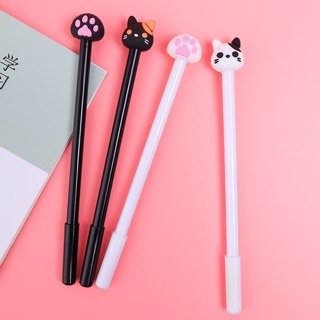 Set 10 Bút mèo kute bút ngộ nghĩnh bút học sinh bút nước bút gel bút xanh đỏ đen bút mực chữ A