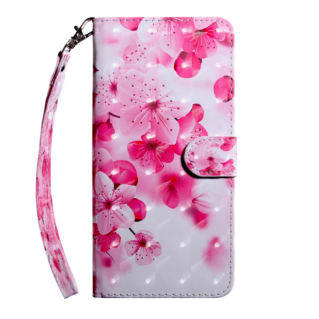 Flap leather case For iPhone 5 5s SE 6 6s 7 8 plus flower Card slot bracket  Cover Casing