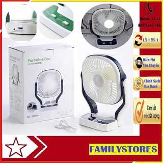 Quạt Tích Điện Có Đèn Chiếu Sáng Portable Fan CMD201-Quạt,Đèn,Sạc Dự Phòng