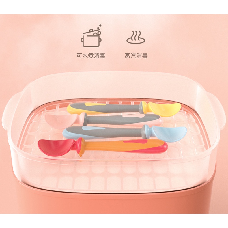 Set Thìa Nĩa Uốn Cong Cho Bé Tập Xúc Ăn Dặm