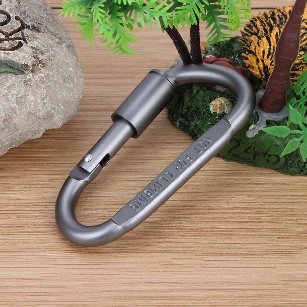 Móc khóa nhôm đa năng bản Lớn - phụ kiện đi phượt carabiner chữ D khoá xoay 8cm Chammart