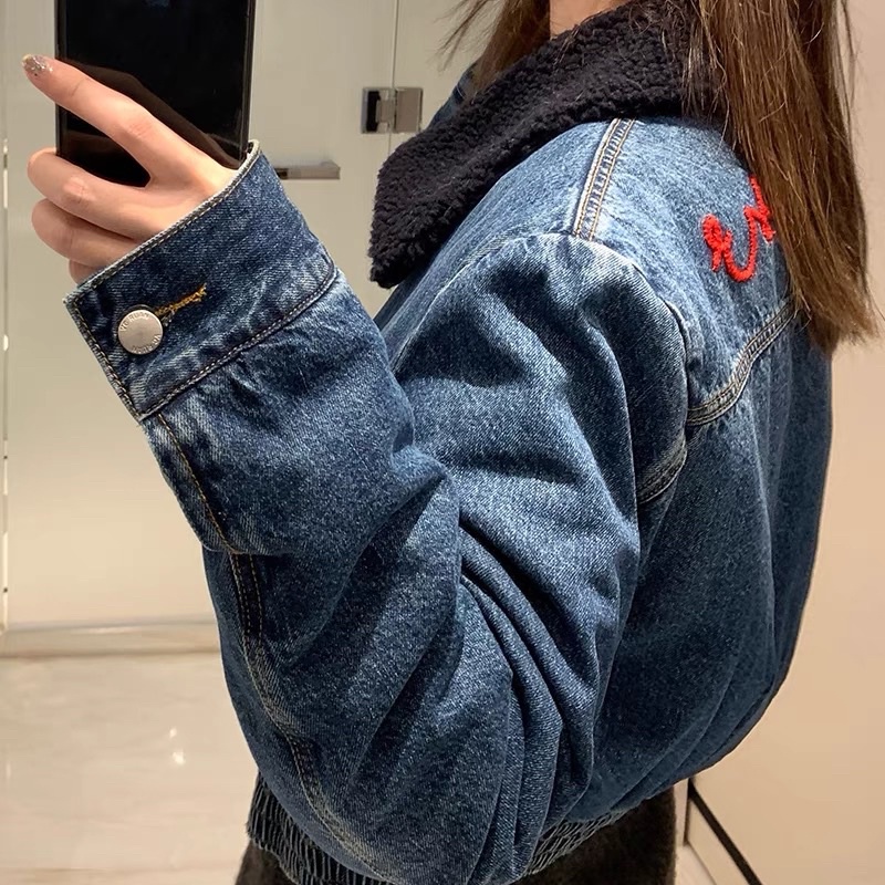 •PRE-ORDER• ÁO KHOÁC JEANS CỔ LÔNG