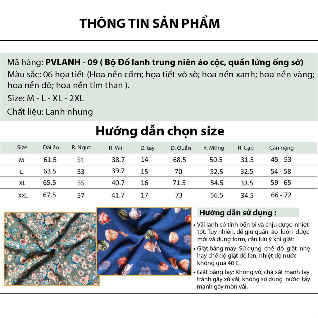 Đồ bộ nữ trung niên PALVIN, bộ lanh đẹp cho các Bà các Mẹ - PVLANH09