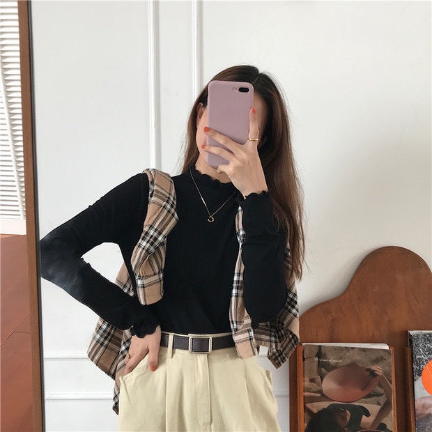 Áo Thun Nữ Dài Tay Cổ Cao Thời Trang Mới