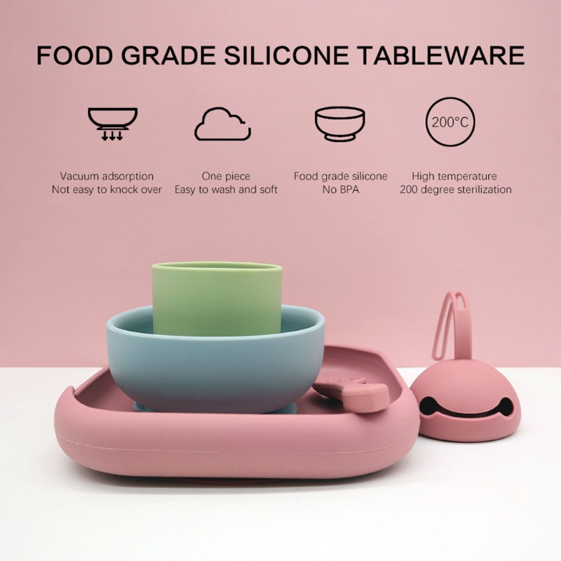 Bát Ăn Silicone Có Cốc Hút Dành Cho Trẻ Em