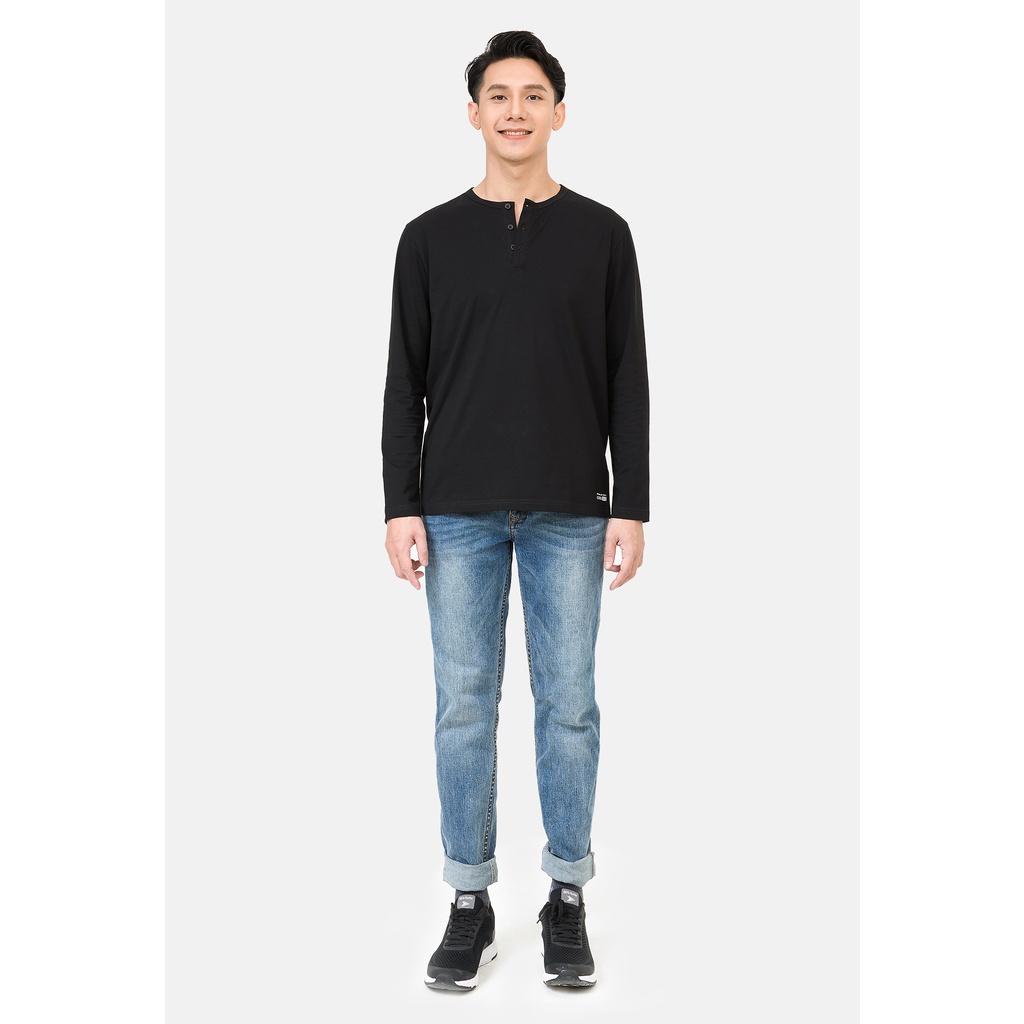 Áo thun nam dài tay cổ trụ Prime Henley Cotton Compact Premium thương hiệu Coolmate