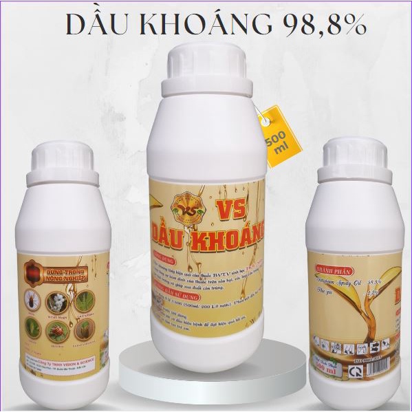 DẦU KHOÁNG Trừ Nhện, Bọ Trĩ, Sâu Vẽ Bùa Và Côn Trùng - Chai 500ml