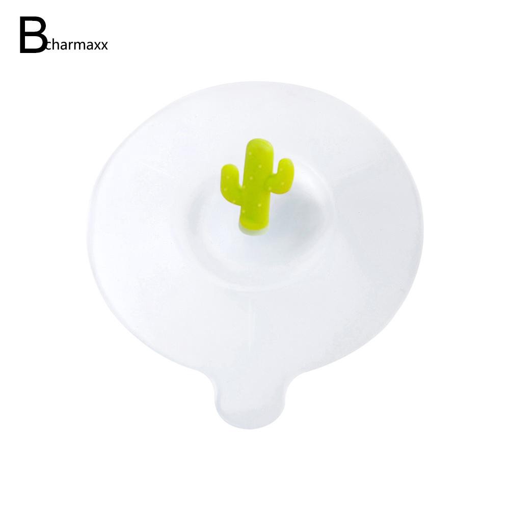 Nắp đậy cốc bằng Silicone gắn hình xương rồng dễ thương