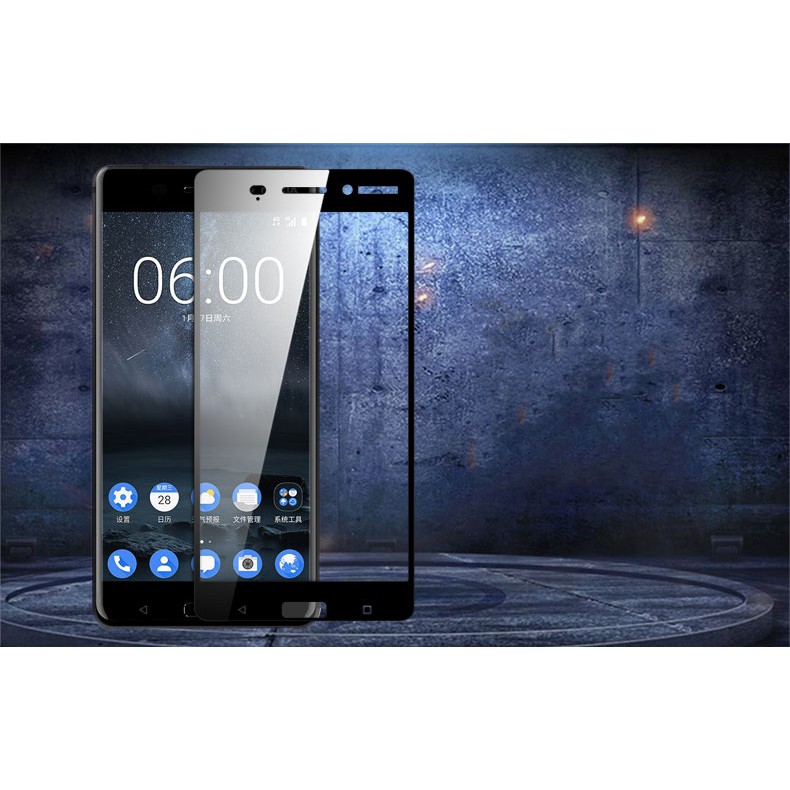 Kính dán cường lực 9H bảo vệ toàn màn hình dành cho Nokia 6 Plus kèm phụ kiện