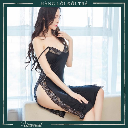 Váy Ngủ Lụa Satin Cao Cấp Xẻ Hai Bên Sườn Gợi Cảm Tôn Ba Vòng UNIVERSALXXX - DNS27