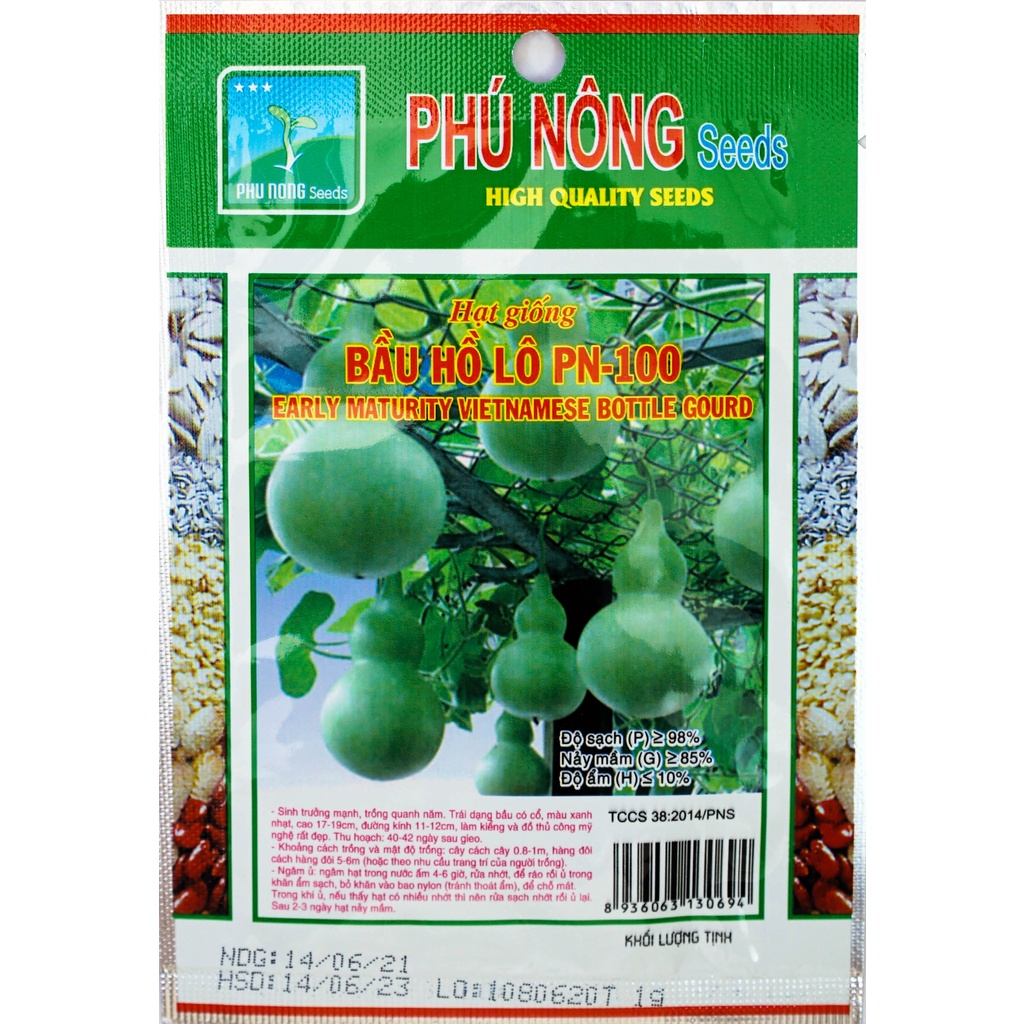 Hạt Giống Bầu Hồ Lô Cao Sản Phú Nông Cho Trái To- Gói 1gr (HPN-050)