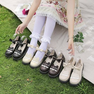 🌸Ds ds ds dg🌸Nhật bản lolita lolita ren mềm giày cô gái phong cách preppy gót thấp đồng phục jk giày da nhỏ tròn ngón chân lo giày cô gái