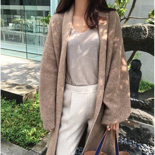 Áo Khoác Cardigan Len Dáng Dài