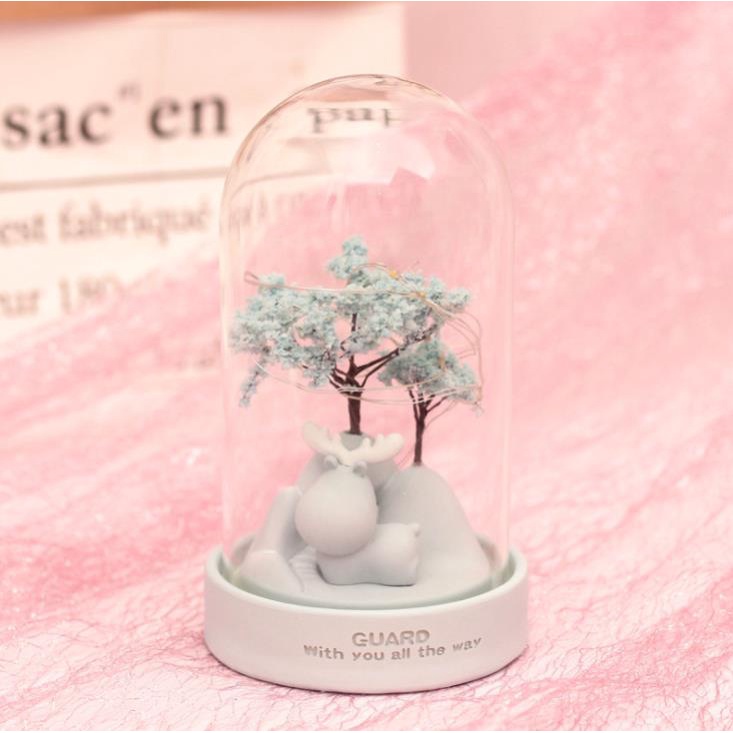 Đèn Trang Trí Lồng Cây Lá Xanh Và Hươu Đầu To Xinh Xắn