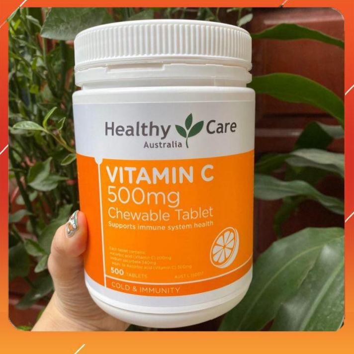 Vitamin C Healthy care 500 viên[FREESHIP_AUTH 2024] đẹp da, giảm thâm, nám, sạm, tăng cường đề kháng